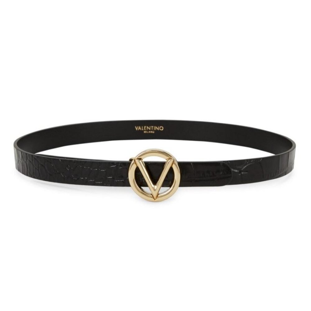 Baby Croc-Embossed Leather Belt Valentino by Mario Valentino size M